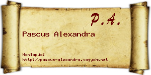 Pascus Alexandra névjegykártya